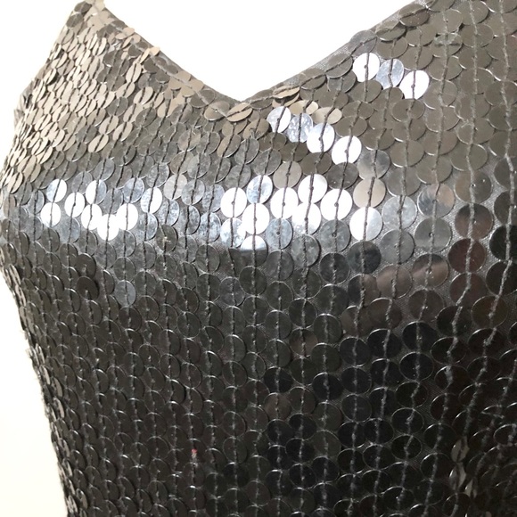 Niteline Black Sequin V Neckline and V Backline Studded Dress Women’s size 8 - Picture 5 of 12